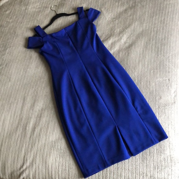 LIKE NEW Eliza J Cold Shoulder Cobalt Cocktail Dress - Picture 5 of 7